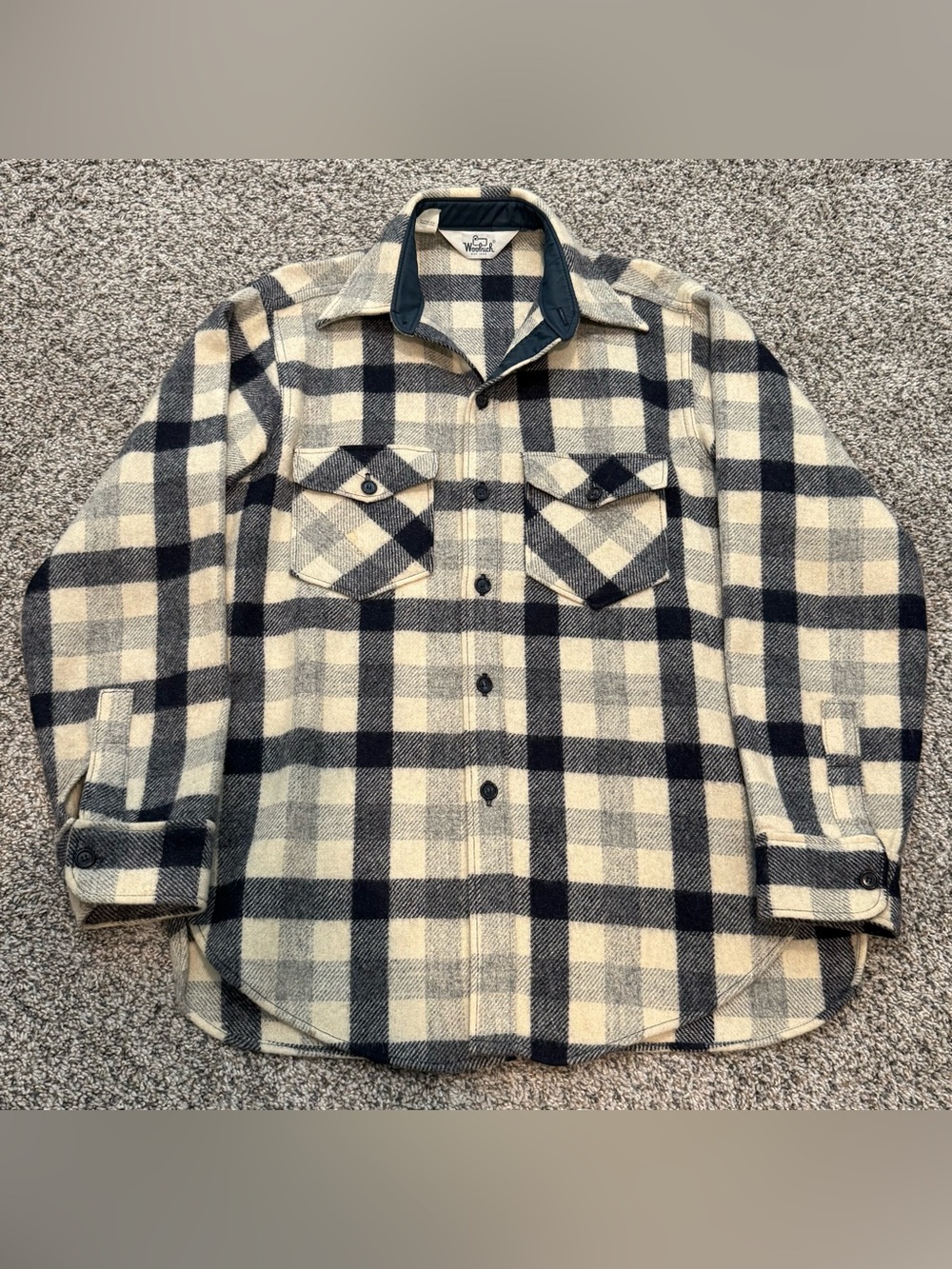 🔥 Vintage 80s Woolrich Wool Plaid Shirt Jacket Made USA Medium Men’s